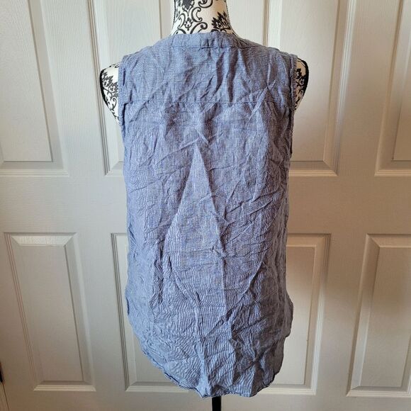 Ellen Tracy Linen woman's blue top - Picture 3 of 7